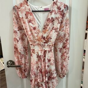 Mi Ami Pink and White Dress